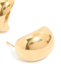 Waterproof Gold Plated Stainless Steel Bubble Round Hoop Earrings - link has visual effect only