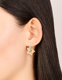 Waterproof Mixed Metals Plated Stainless Steel Small Star Huggie Earrings - link has visual effect only