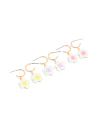 Gold Frangipani Huggie Earrings 3-Pack - link has visual effect only