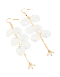 Gold Iridescent Petal Drop Earrings - link has visual effect only