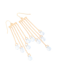 Gold Diamante Multi Chain Drop Earrings - link has visual effect only