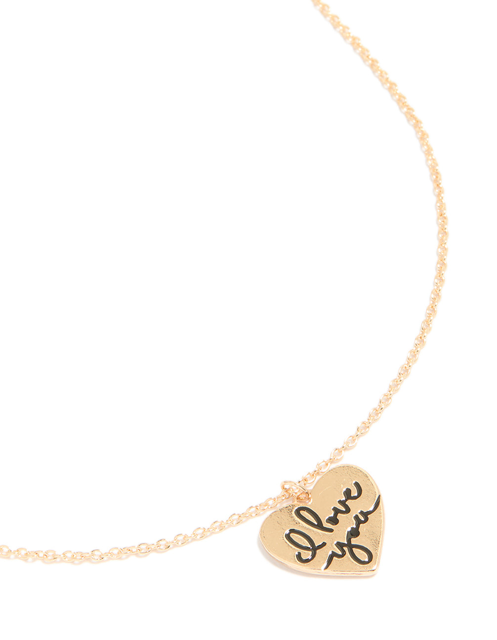 Gold 'I Love You' Heart Necklace
