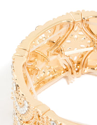 Gold Diamante Filigree Stretch Bracelet - link has visual effect only
