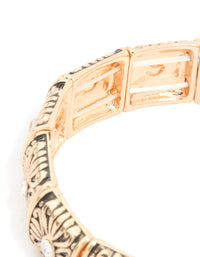 Antique Gold Diamante Boho Stretch Bracelet - link has visual effect only