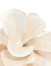 Gold White Enamel Flower Brooch - link has visual effect only