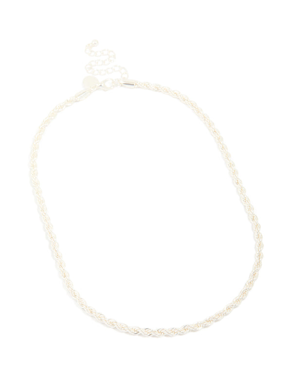 Silver Twisted Basic Chain Necklace