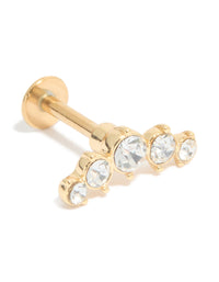 Gold Plated Titanium Cubic Zirconia Circle Crawler Single Flat Back Stud - link has visual effect only