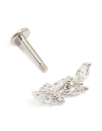 Titanium Cubic Zirconia Vine Crawler Single Flat Back Stud - link has visual effect only