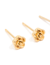 Kids Gold Plated Surgical Steel Rose & Butterfly Stud Earrings 2-Pack - link has visual effect only