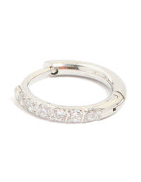 Surgical Steel 10 MM Cubic Zirconia Classic Sleeper Earrings - link has visual effect only