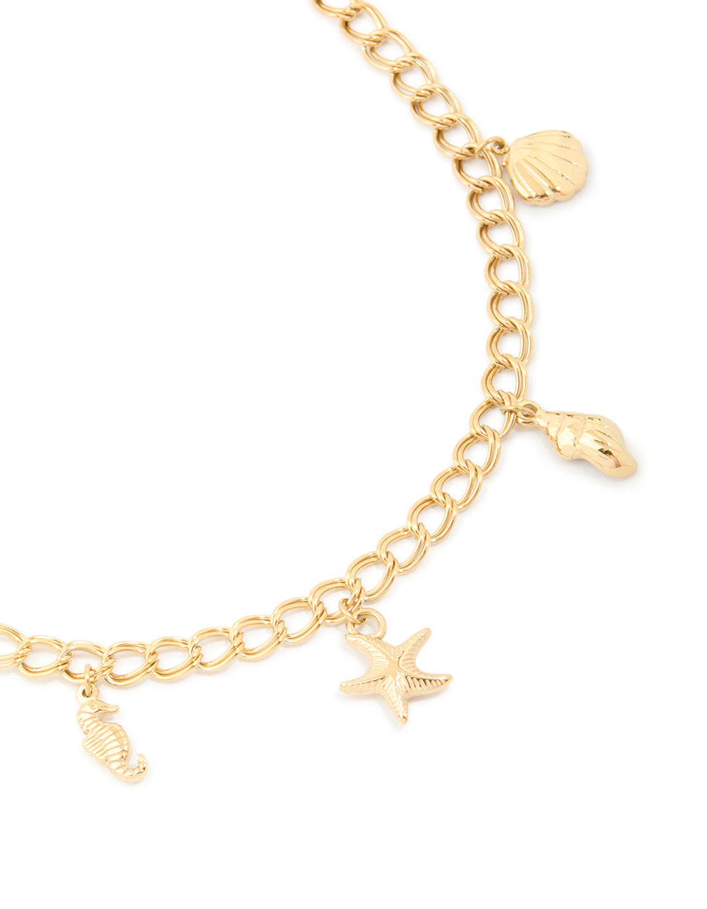 Waterproof Gold Plated Stainless Steel Sea Charm Necklace
