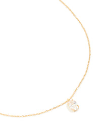 Waterproof Gold Plated Stainless Steel Oval Cubic Zirconia Pendant Necklace - link has visual effect only
