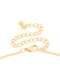 Waterproof Gold Plated Stainless Steel Tiger's Eye Bar Necklace - link has visual effect only