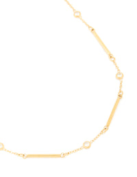 Waterproof Gold Plated Stainless Steel Pebble Station Necklace - link has visual effect only