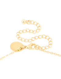 Waterproof Gold Plated Stainless Steel Pebble Station Necklace - link has visual effect only