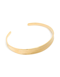 Waterproof Gold Plated Stainless Steel Thin Wrist Cuff - link has visual effect only