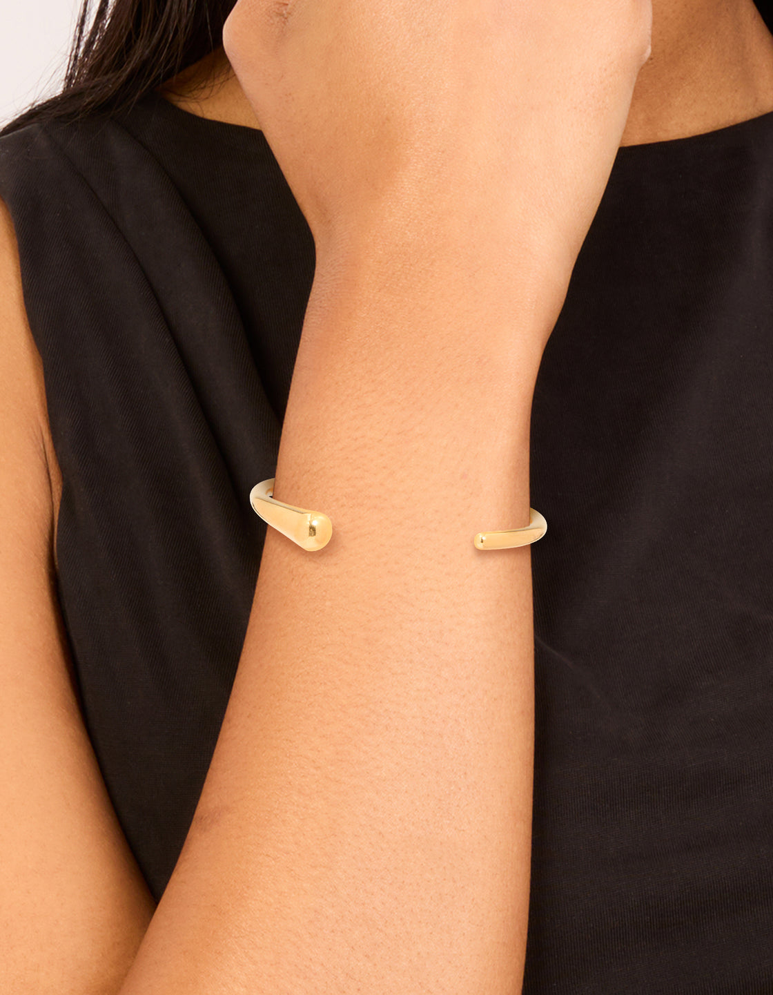Waterproof Gold Plated Stainless Steel Organic Open Wrist Cuff