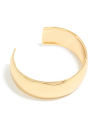 Waterproof Gold Plated Stainless Steel Thick Open Wrist Cuff - link has visual effect only