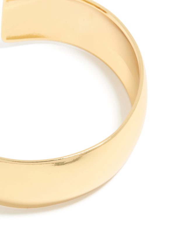 Waterproof Gold Plated Stainless Steel Thick Open Wrist Cuff