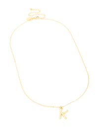 Waterproof Gold Plated Stainless Steel Bamboo Letter K Necklace - link has visual effect only