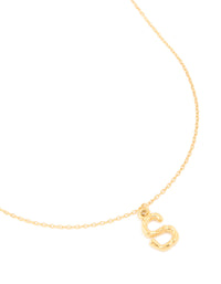 Waterproof Gold Plated Stainless Steel Bamboo Letter S Necklace - link has visual effect only