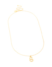 Waterproof Gold Plated Stainless Steel Bamboo Letter S Necklace - link has visual effect only
