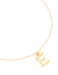Waterproof Gold Plated Stainless Steel Bamboo Letter E Necklace - link has visual effect only