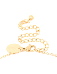 Waterproof Gold Plated Stainless Steel Bamboo Letter E Necklace - link has visual effect only