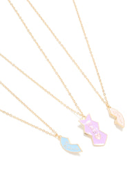 Kids Gold Mum & Sister Necklaces 3-Pack - link has visual effect only