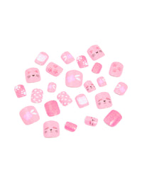 Kids Cats & Heart Design Press On Nails Set - link has visual effect only