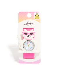 Kids Pink Cool Cat Slap Watch - link has visual effect only