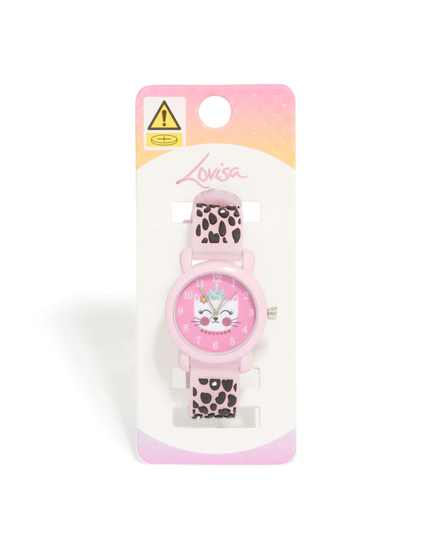 Kids Leopard Print Cat Slap Watch