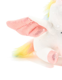 Kids Glitter Fabric Winged Unicorn Key Chain - link has visual effect only