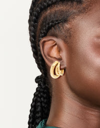 Waterproof Stainless Steel Triple Illusion Hoop Earrings - link has visual effect only