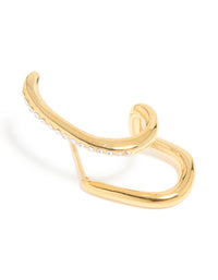Waterproof Gold Plated Stainless Steel Conch Illusion Hoop Earrings - link has visual effect only