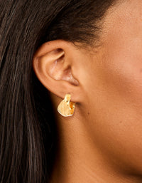 Waterproof Gold Plated Stainless Steel Triple Wrapped Illusion Hoop Earrings - link has visual effect only