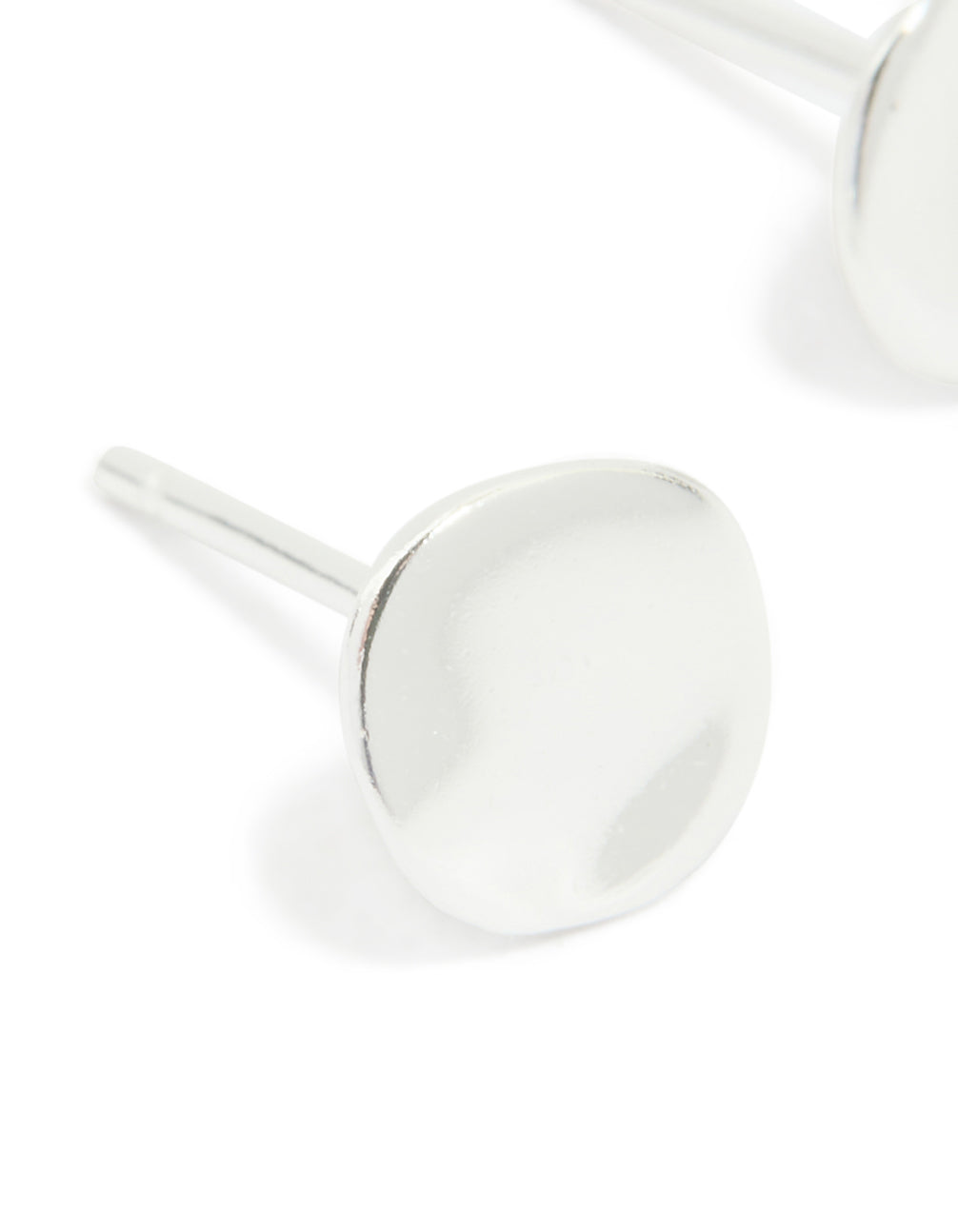 Sterling Silver Hammered Round Stud Earrings