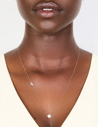 Sterling Silver Pearl & Heart Necklace - link has visual effect only