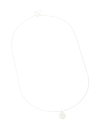Sterling Silver Molten Round Pendant Necklace - link has visual effect only