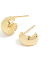 Gold Plated Sterling Silver Chubby Open Hoop Earrings - link has visual effect only