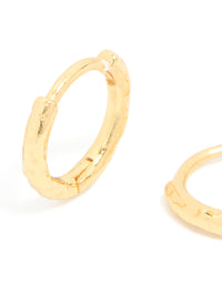 Gold Plated Sterling Silver Molten Clicker Hoop Earrings - link has visual effect only