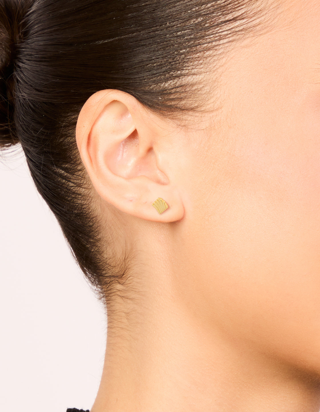 Gold Plated Sterling Silver Textured Stud Earrings