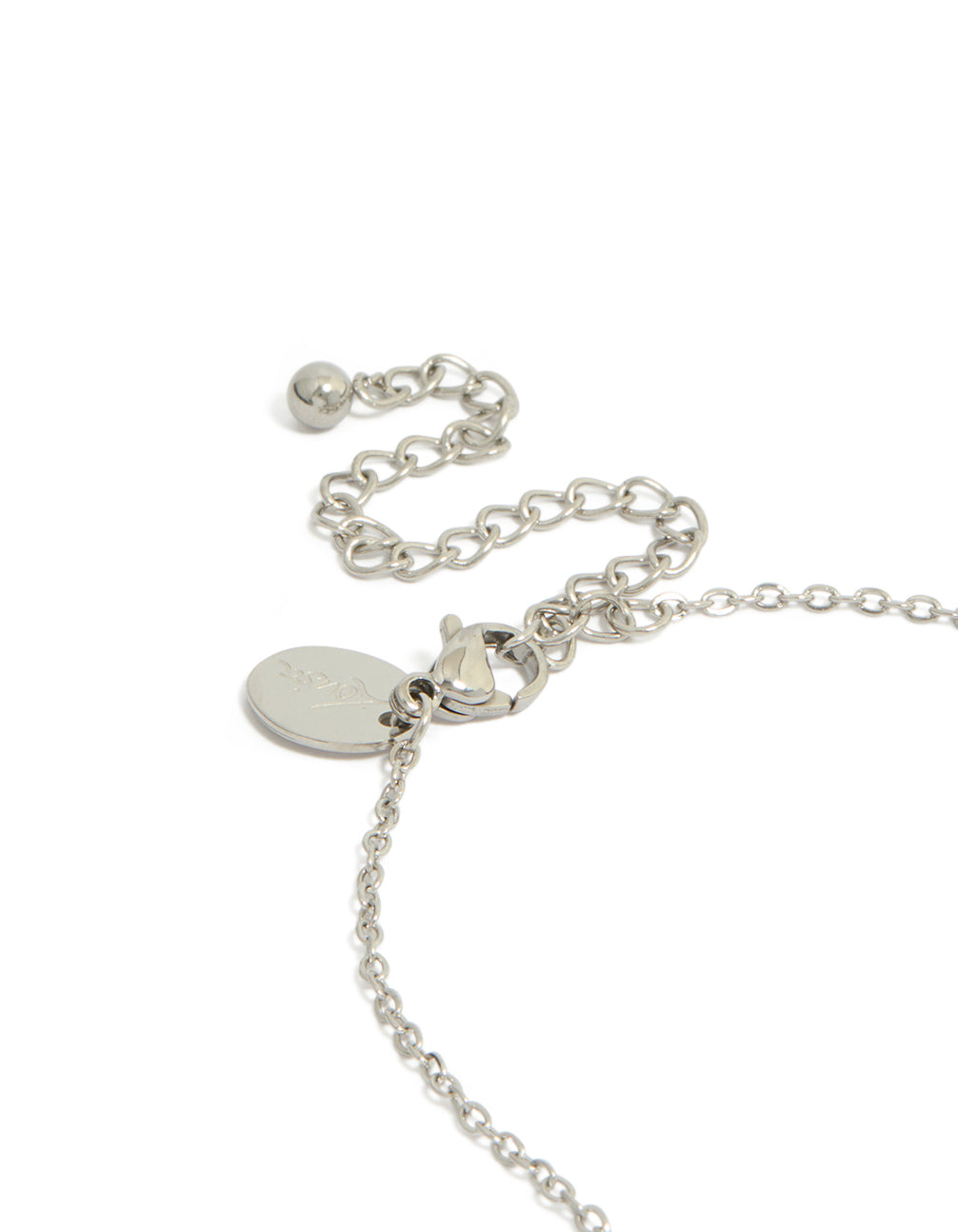 Displaying heart locket pendant necklaces crafted from waterproof stainless steel in silver, available as a 2-pack clasp detail view