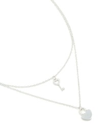 Waterproof Stainless Steel Key & Heart Lock Layered Necklace - link has visual effect only