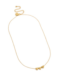 Waterproof Gold Plated Stainless Steel Chunky Heart Trio Necklace - link has visual effect only