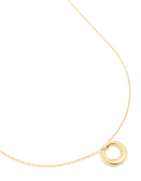 Waterproof Gold Plated Stainless Steel Disc Pendant Necklace - link has visual effect only
