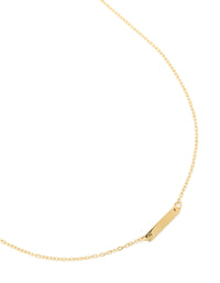 Waterproof Gold Plated Stainless Steel Mini Engravable Bar Necklace - link has visual effect only