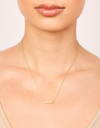 Waterproof Gold Plated Stainless Steel Mini Engravable Bar Necklace - link has visual effect only