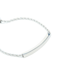 Waterproof Stainless Steel Twisted Engravable Toggle Bracelet - link has visual effect only