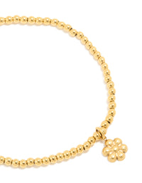 Waterproof Gold Plated Stainless Steel Stretch Flower Bracelet - link has visual effect only